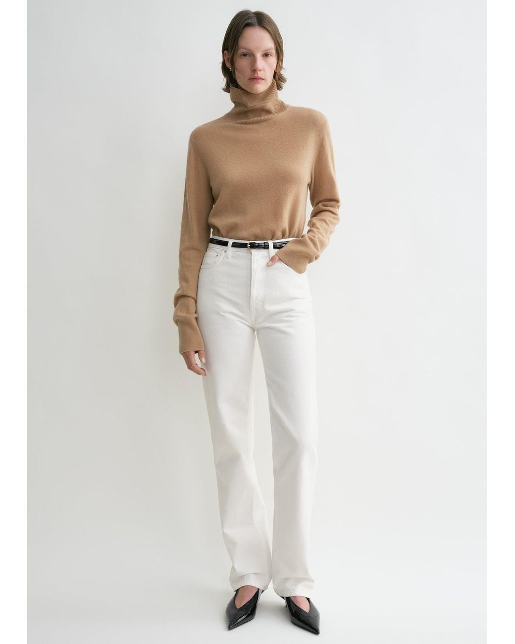 Totême White Classic Cut Denim Full Length Off