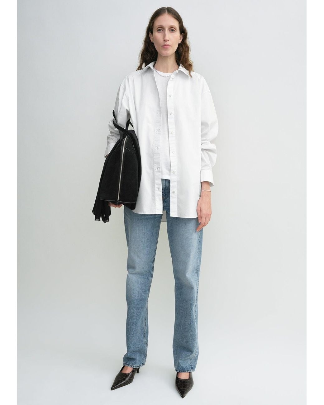 Totême Blue Classic Tumbled Shirt
