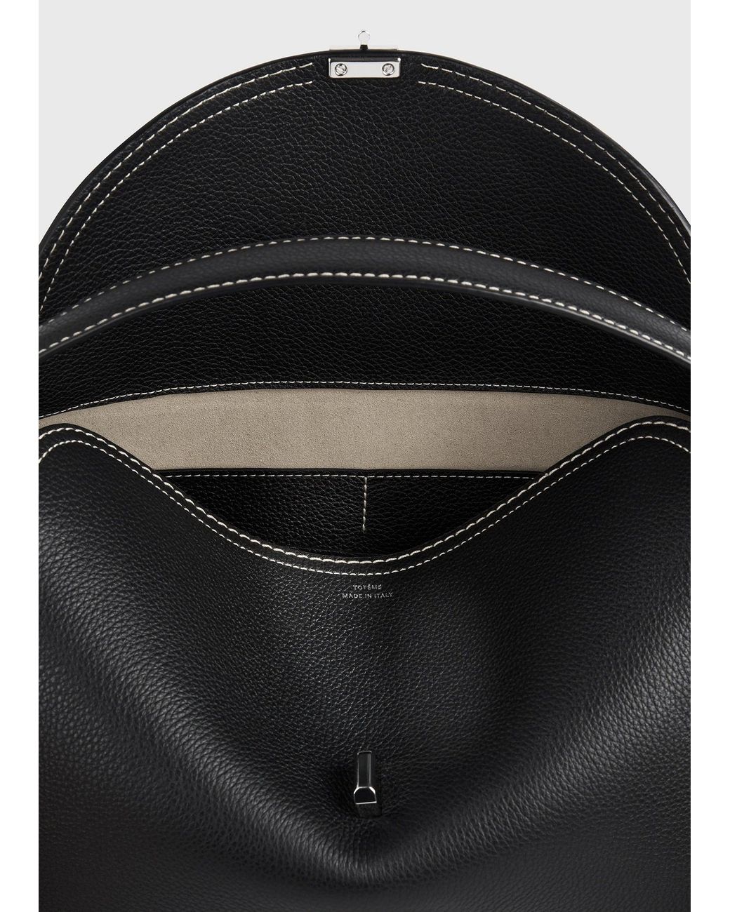 Totême Black T-Lock Grained-Leather Top Handle