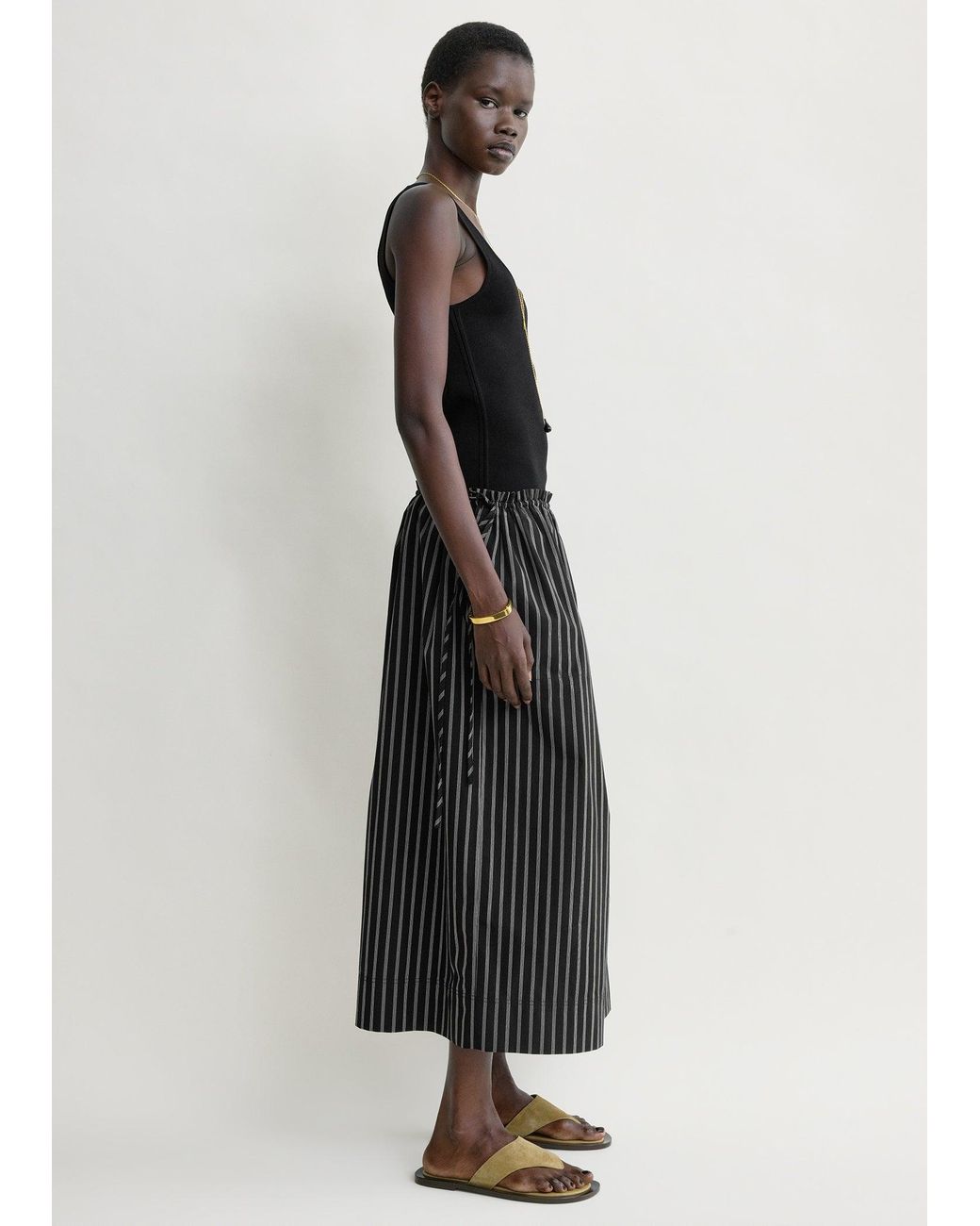 Totême Multicolor Striped Drawstring Skirt