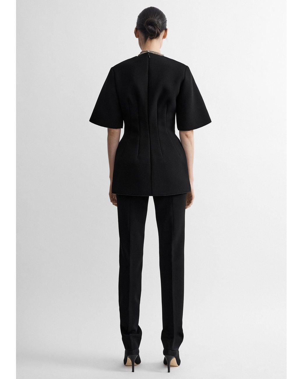 Totême Black Sculptural Scuba Top