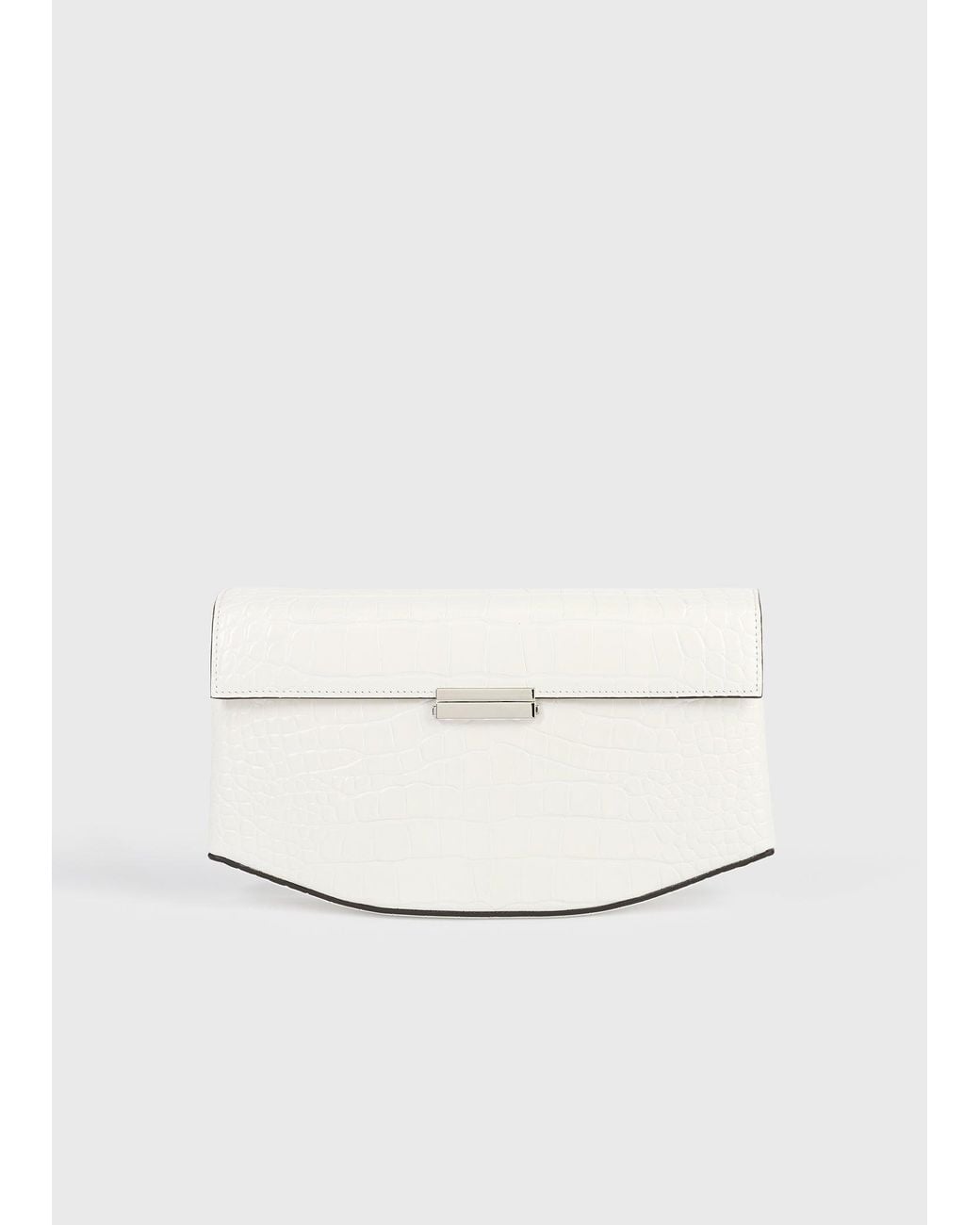 Totême Natural Clip Croco-Embossed Clutch