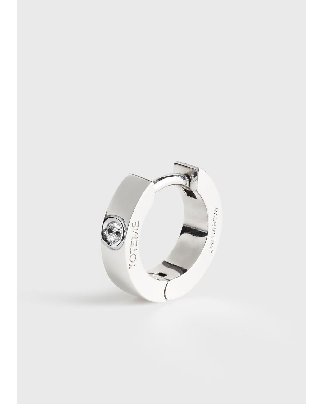 Totême White Bezel Diamond Hoops 18Kt