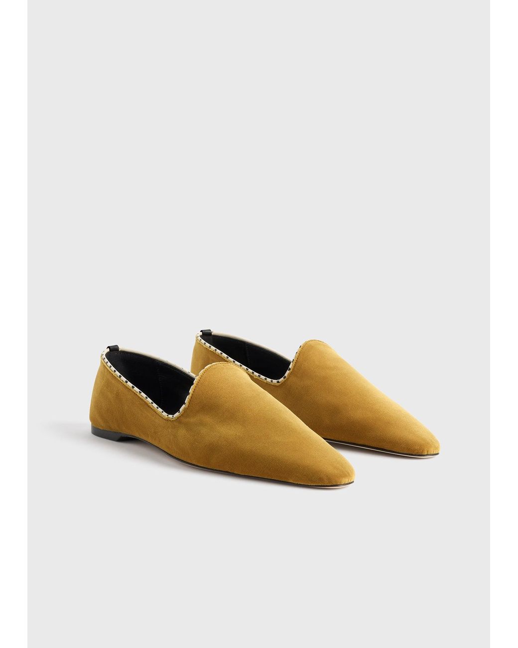 Totême White Velvet Venetian Slippers