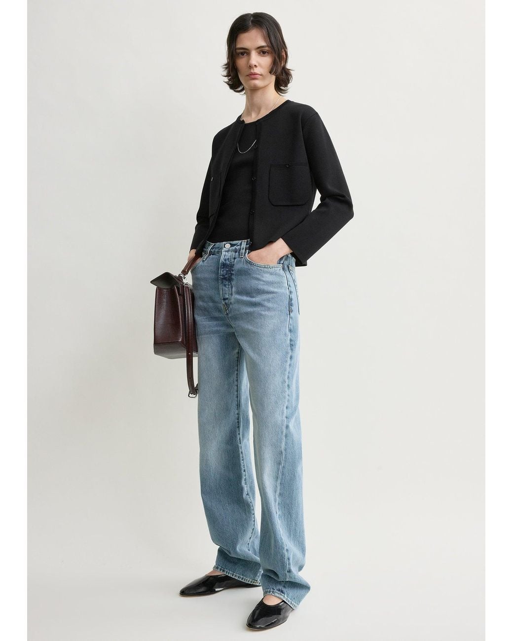 Totême Blue Classic Compact Knit Cardigan