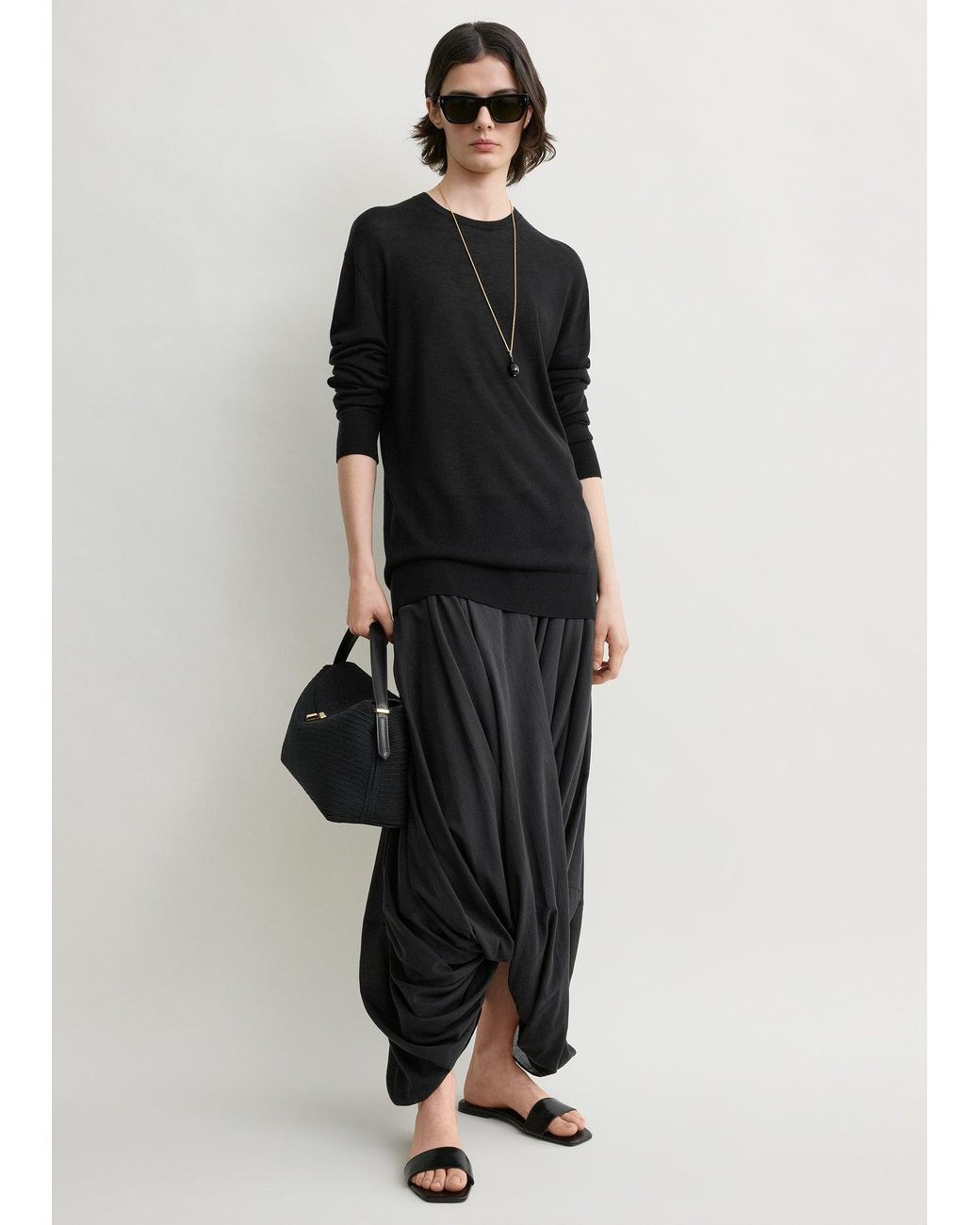 Totême Black Cocoon Skirt