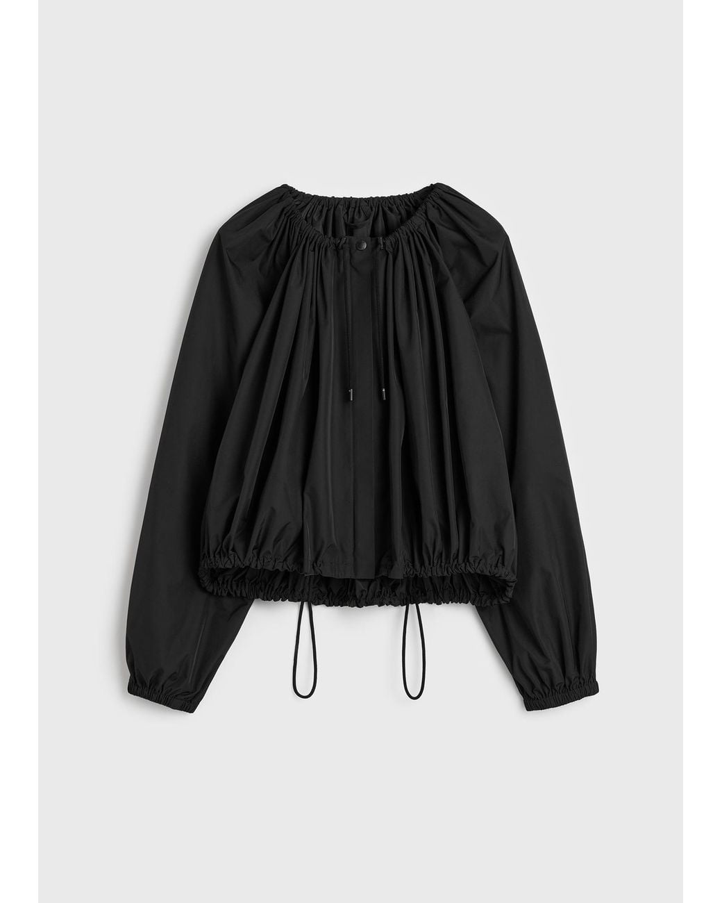 Totême Black Gathered Parachute Jacket
