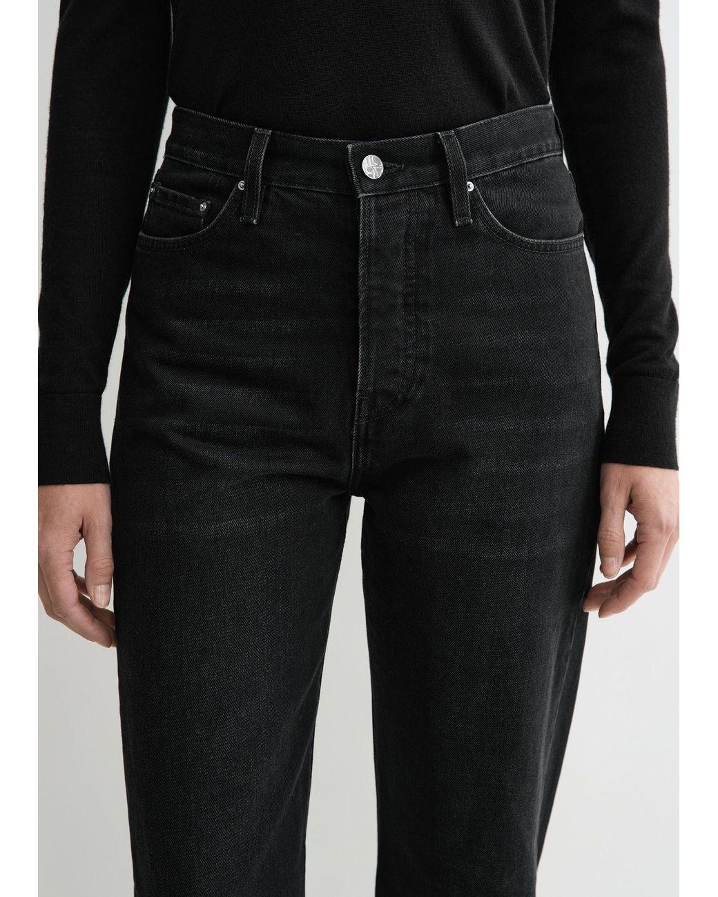 Totême  Black Twisted Seam Denim Full Length