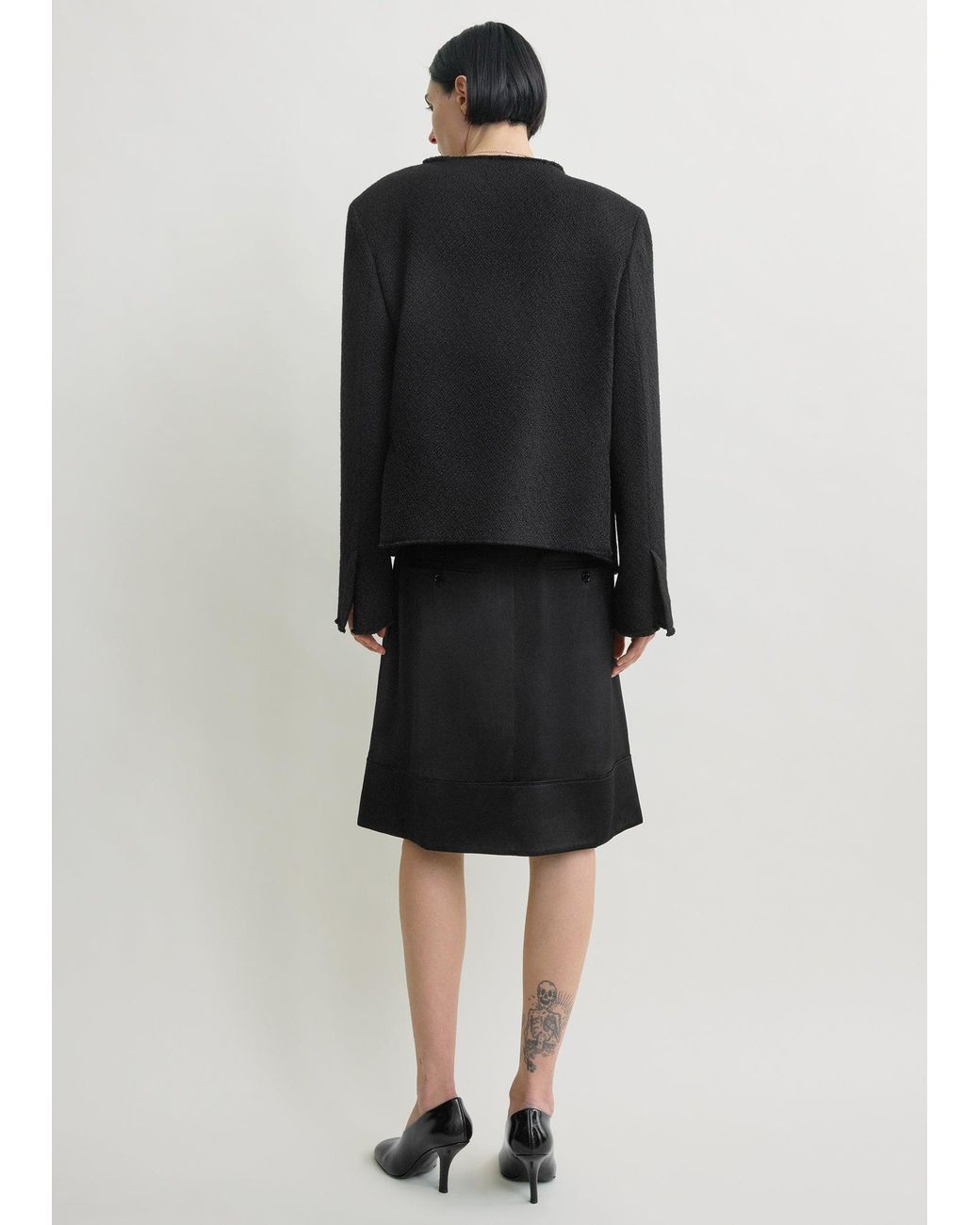 Totême  Black Open-Front Bouclé Blazer