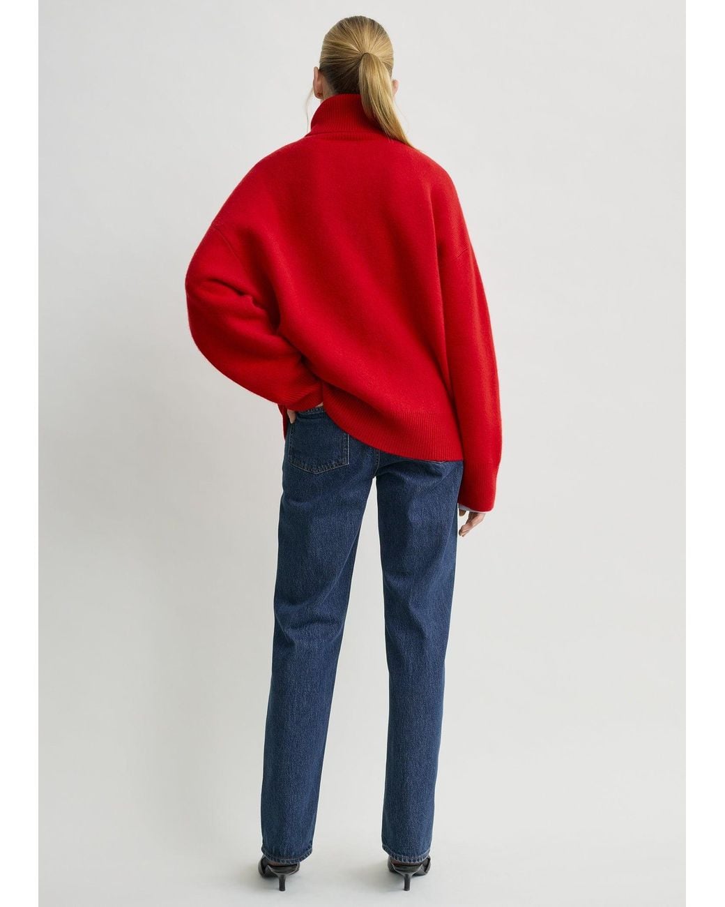 Totême Red Double-Knit Turtleneck