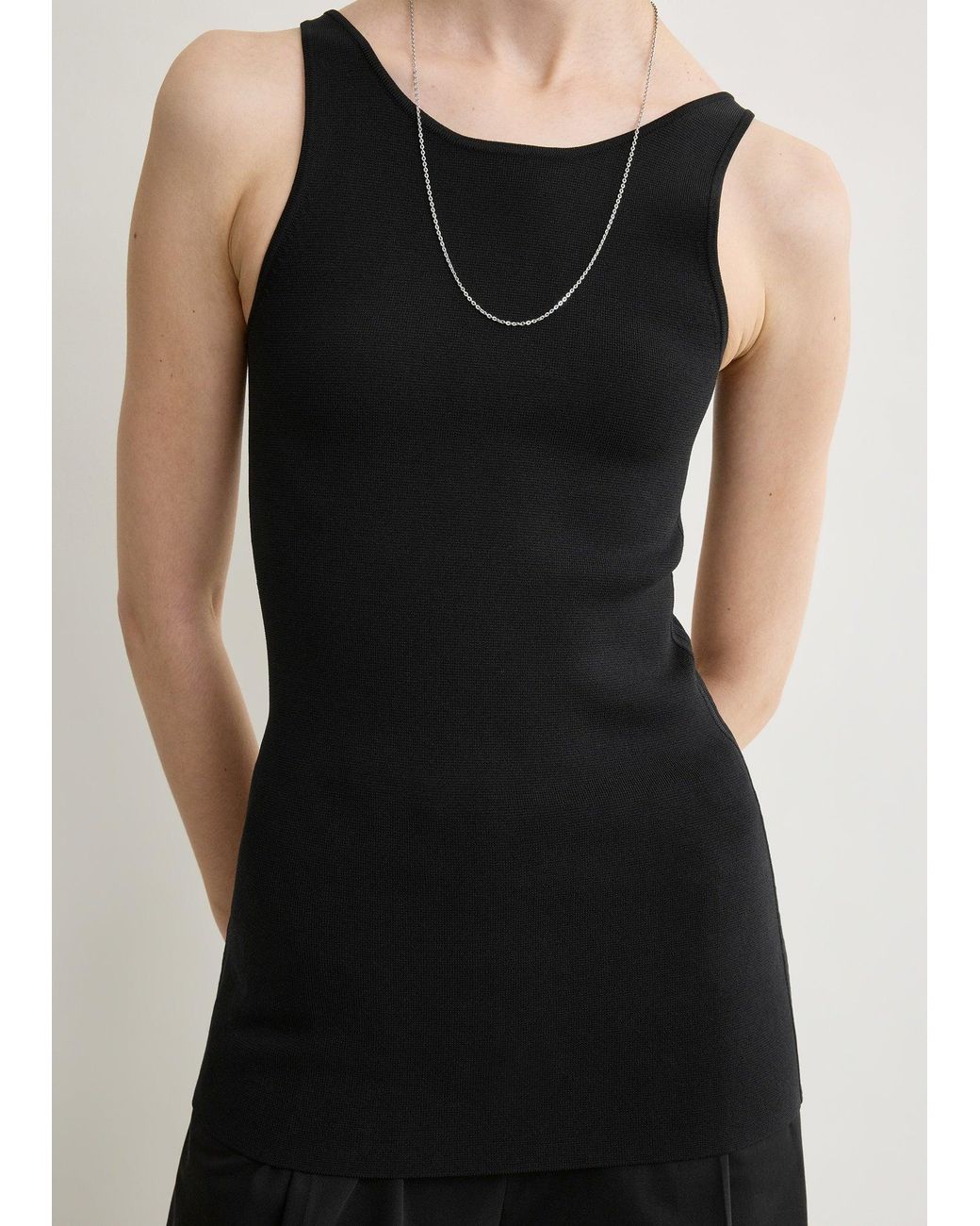 Totême Black Classic Compact Knit Tank