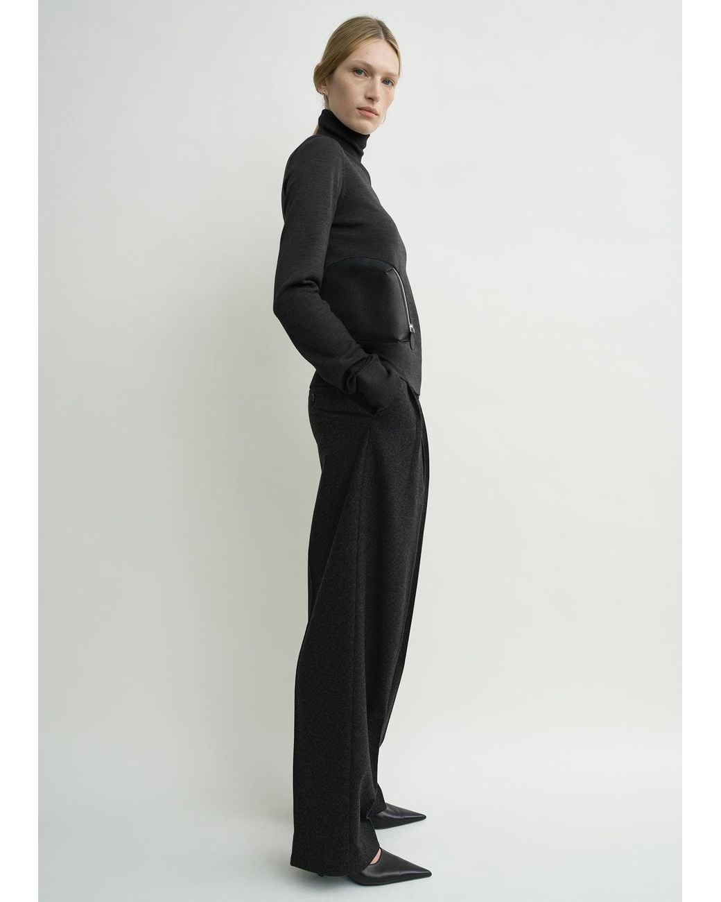 Totême  Black Fine Turtleneck Charcoal