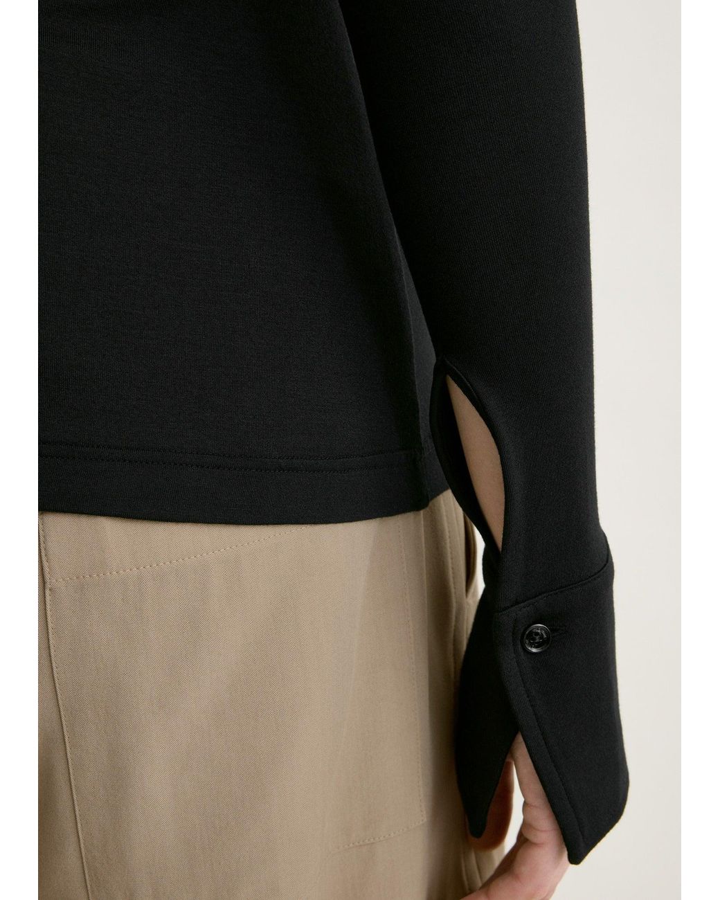 Totême Black Fitted Jersey Shirt