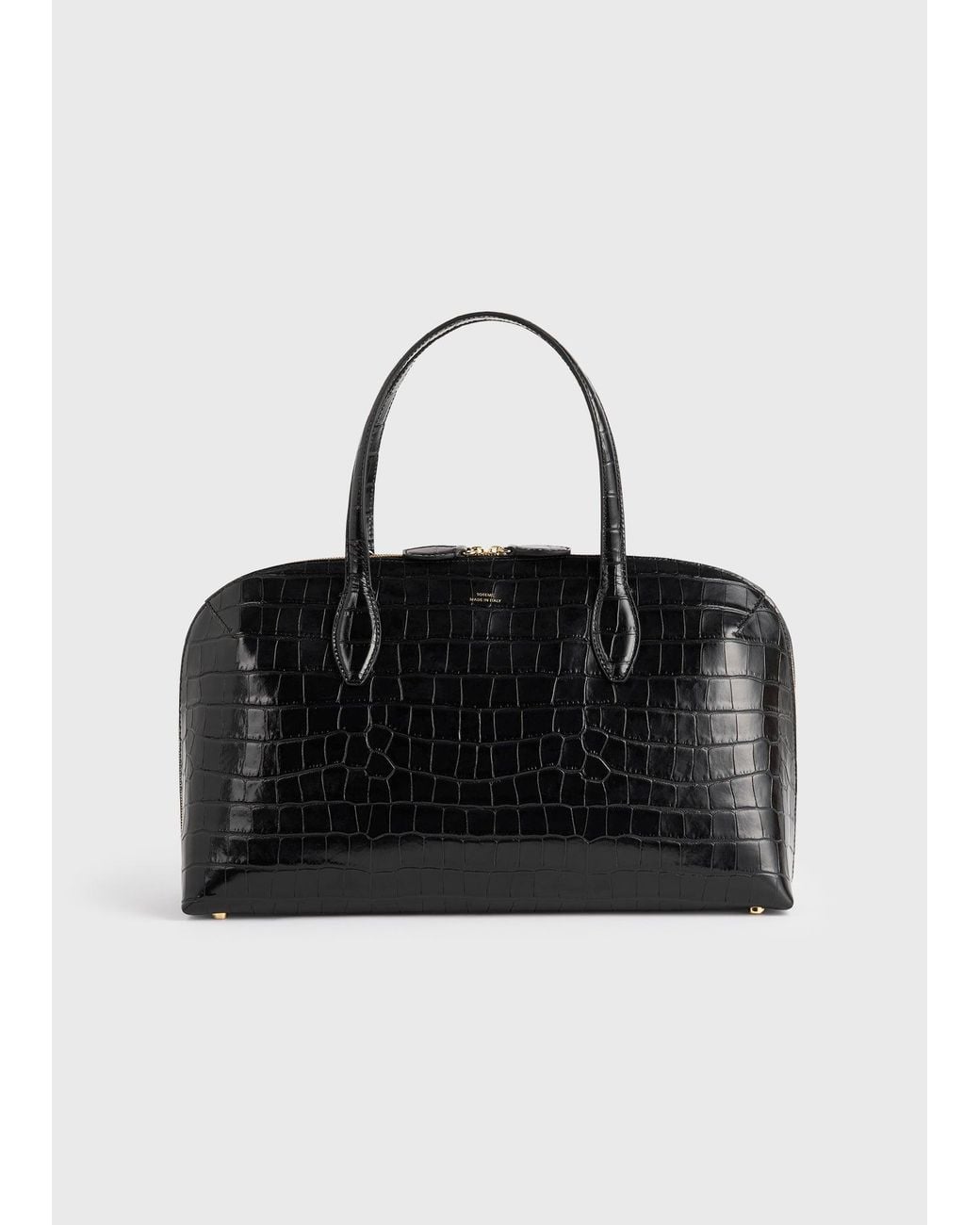 Totême Black Medium Croco-Embossed Day Tote