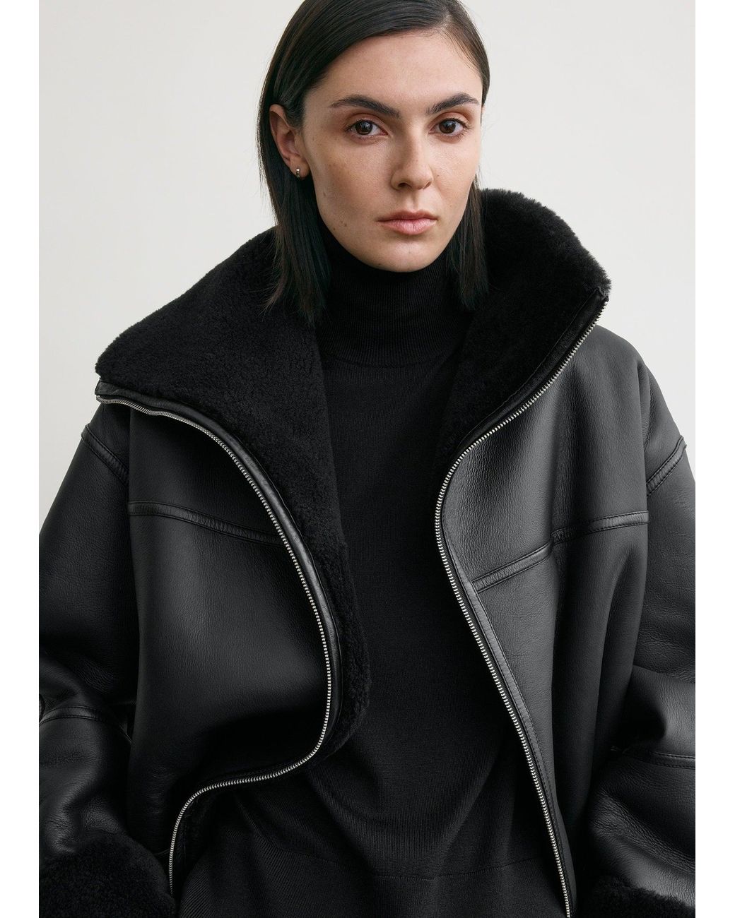 Totême  Black Signature Shearling Jacket