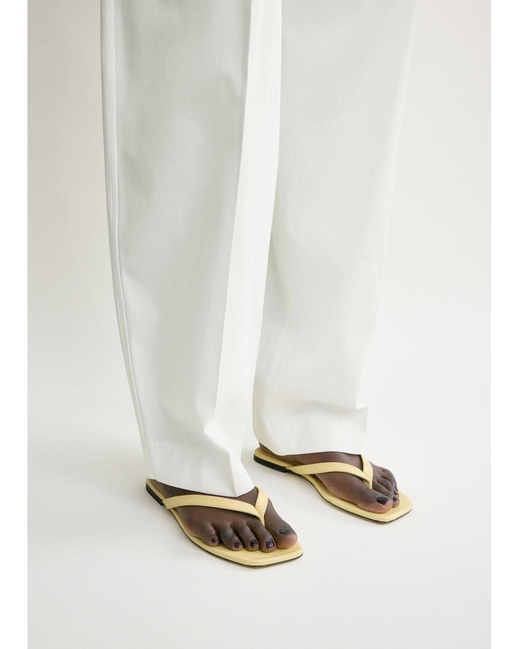Totême White Naplack Flip Flops