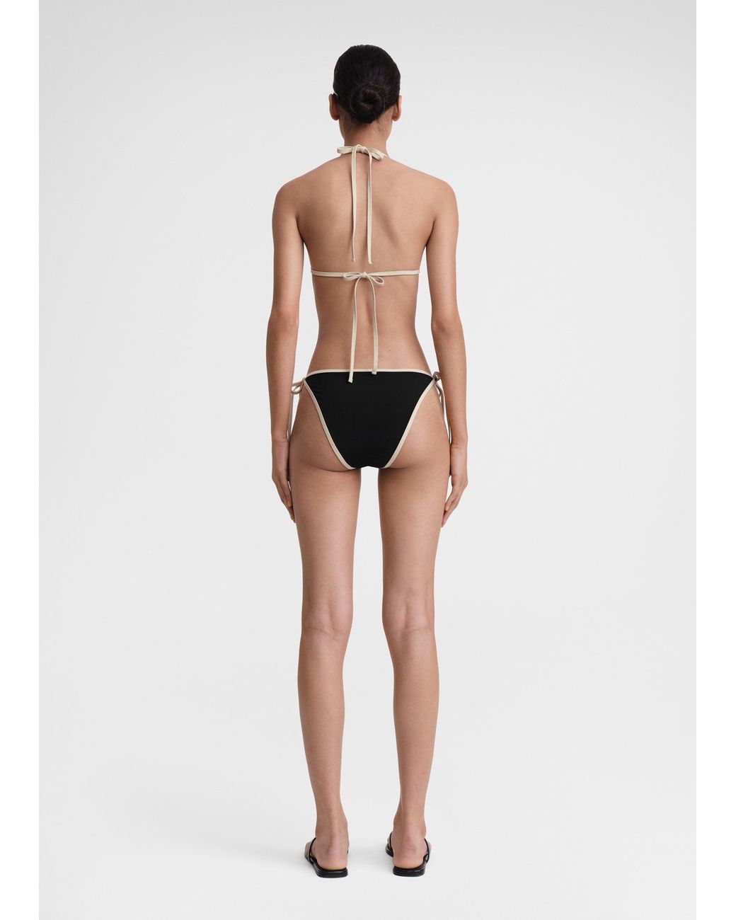 Totême White Stripe Tie Bikini Bottoms