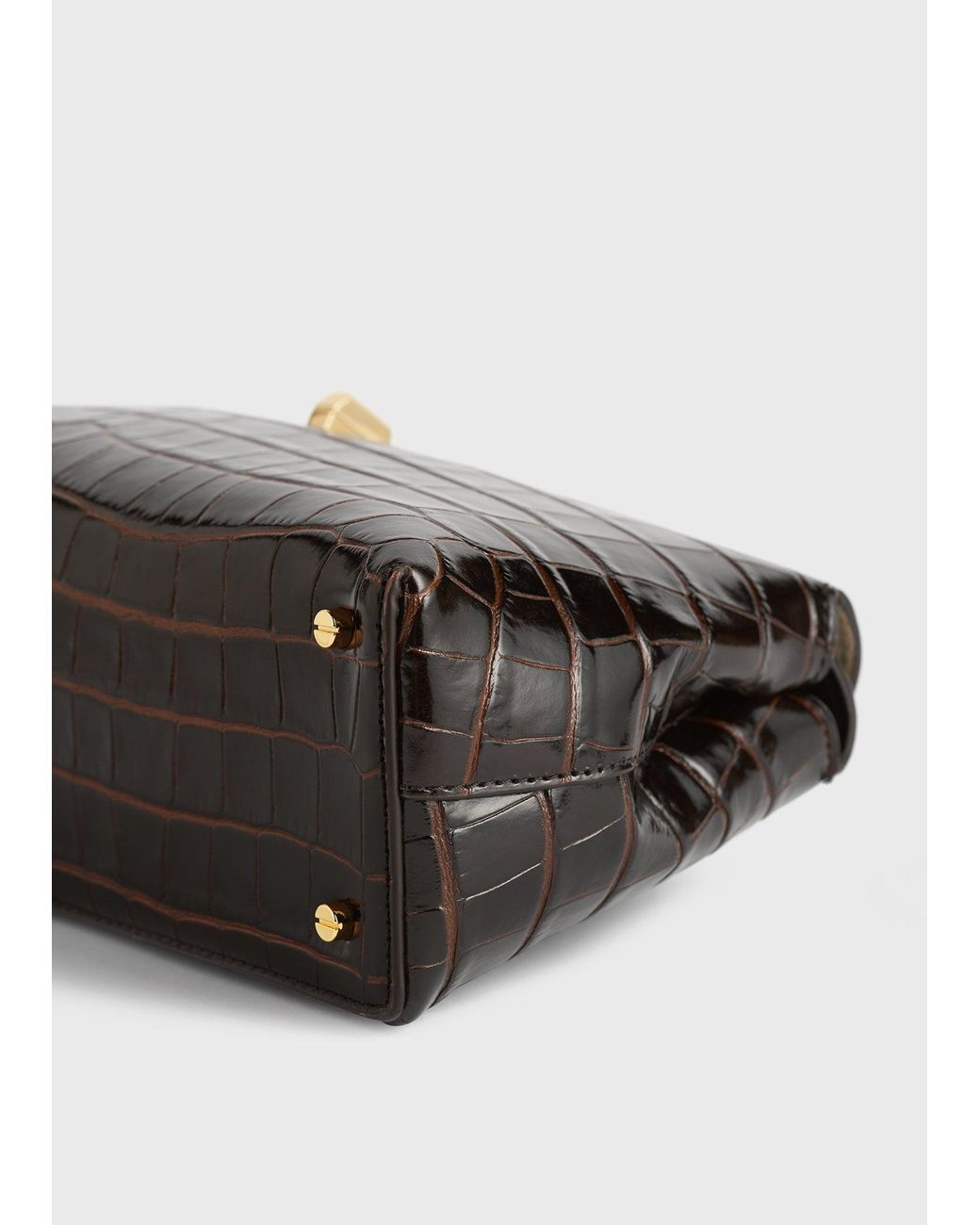Totême  White T-Lock Croco-Embossed Clutch