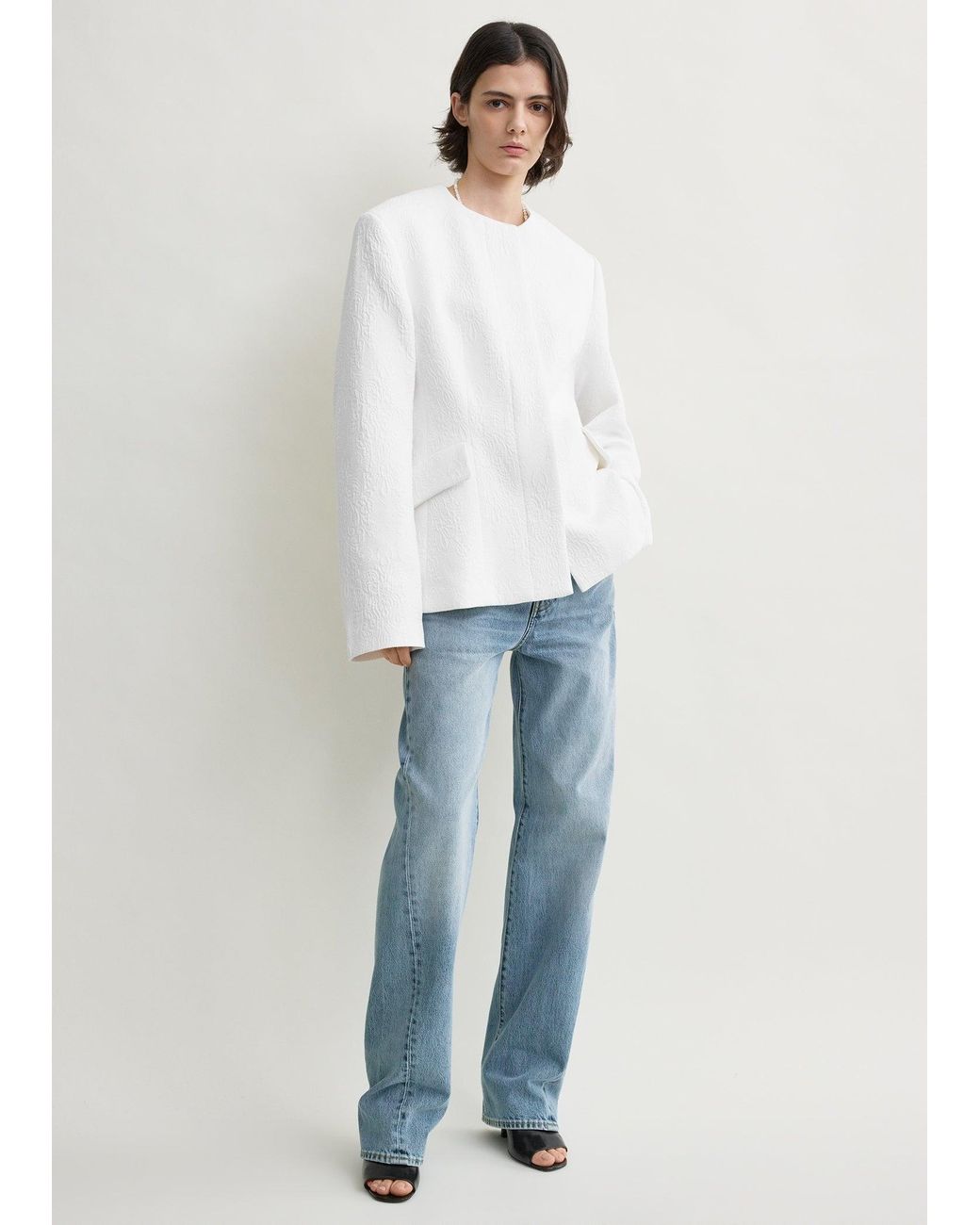 Totême Blue Jacquard Cotton Jacket