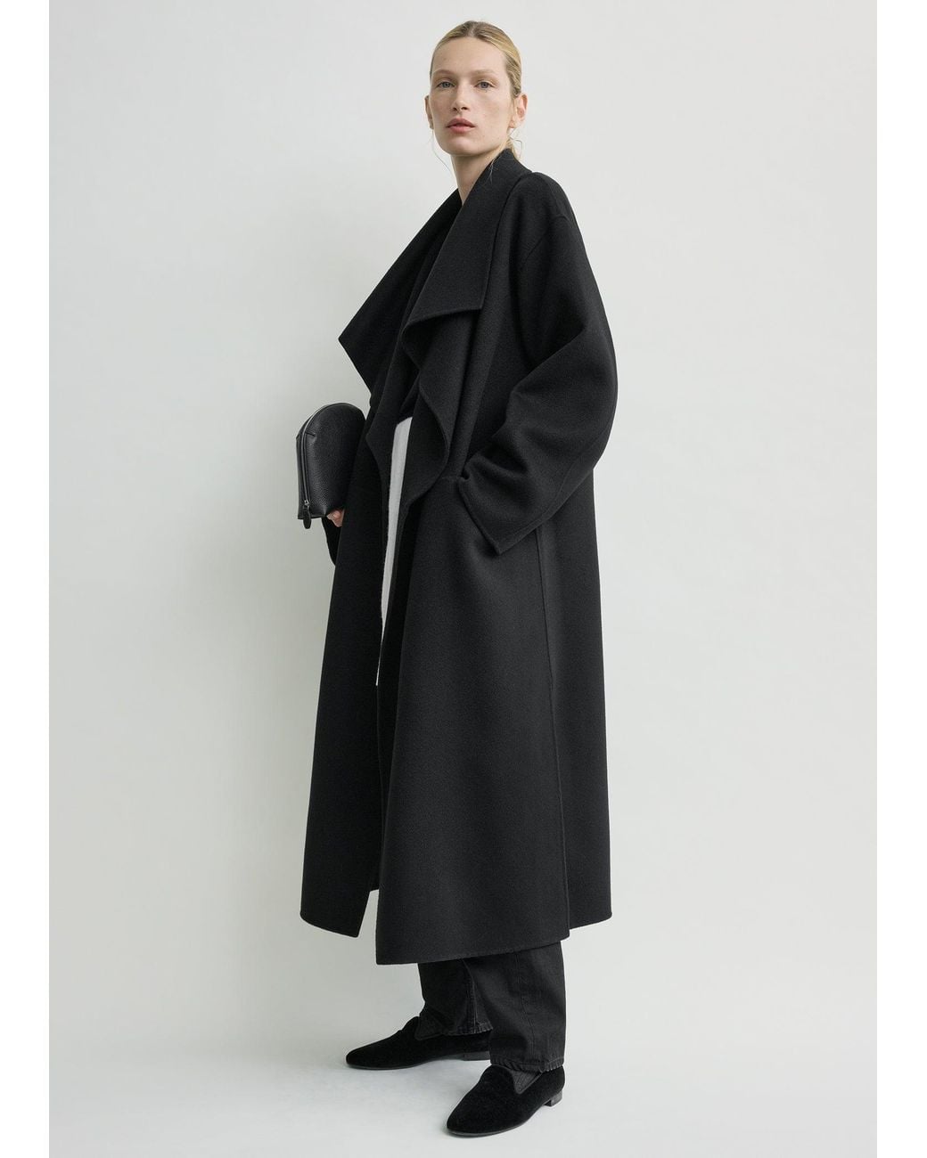 Totême Black Signature Doublé Long Coat