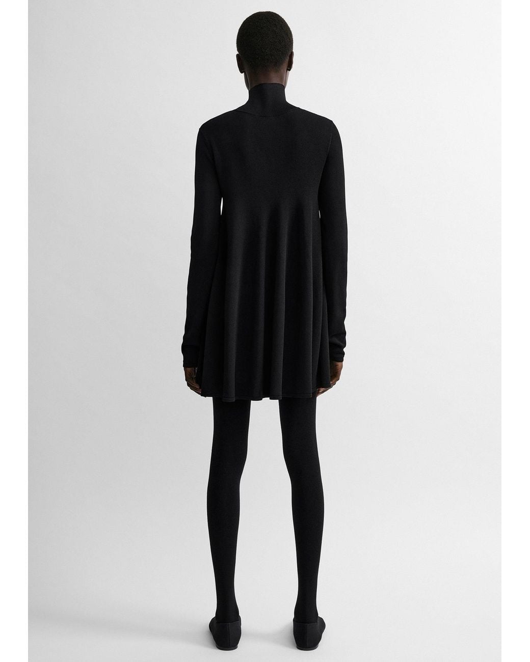 Totême Black Crepe Turtleneck Top