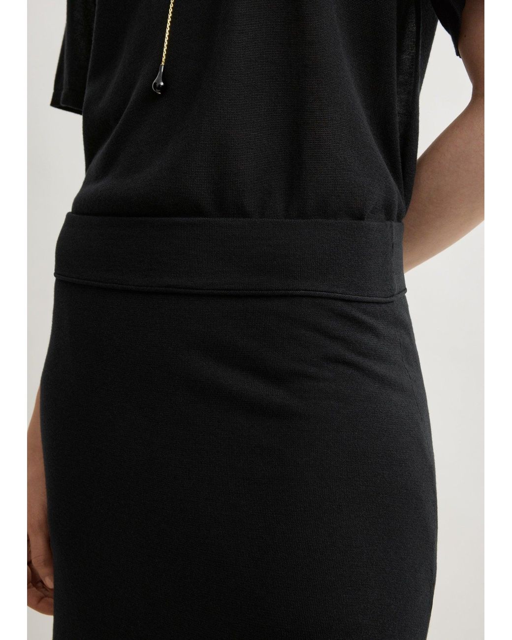 Totême Black Long Knit Skirt