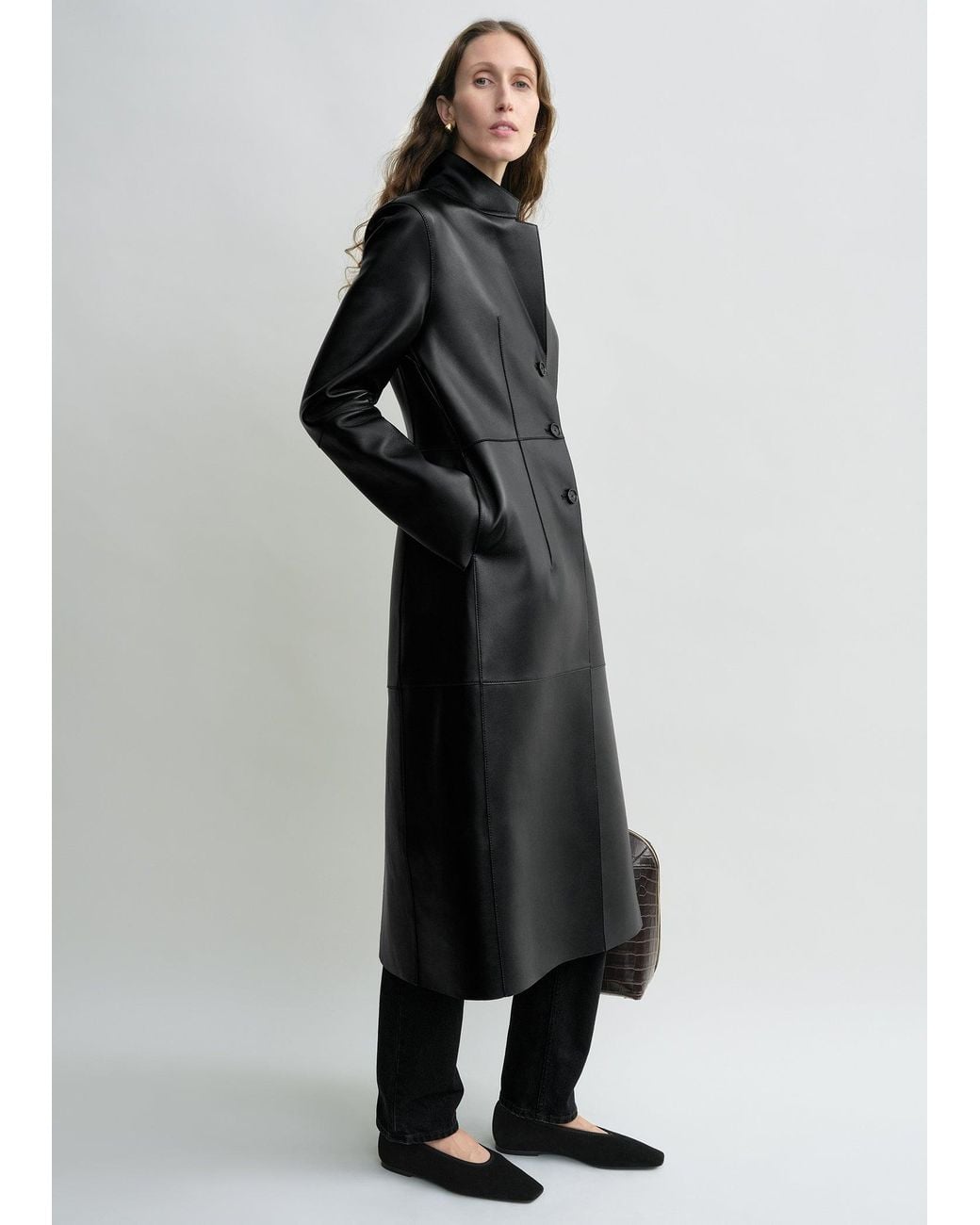 Totême  Black Slim Leather Coat