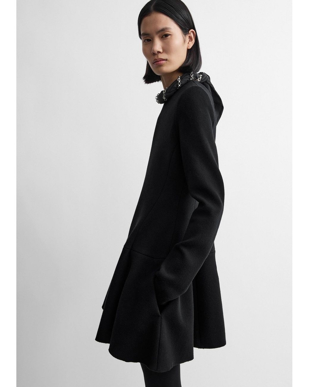 Totême Black Wool Skater Dress