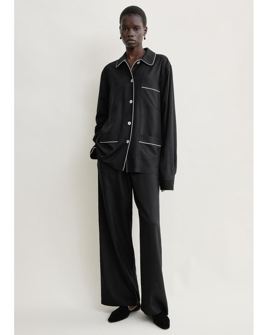 Totême Blue Piped Pj Top