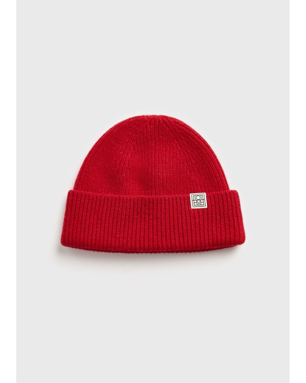 Totême Red Rib Cashmere Beanie