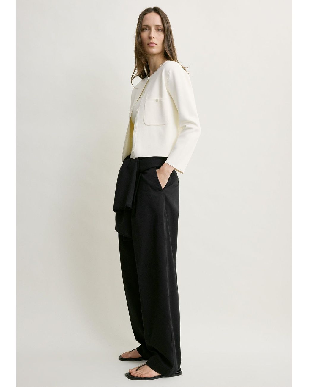Totême White Classic Compact Knit Cardigan