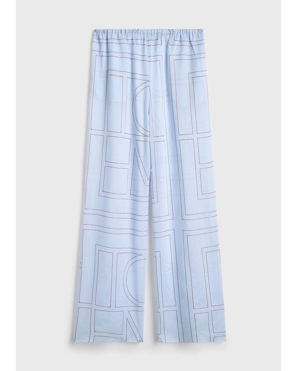 Totême  White Monogram Cotton-Blend Pj Bottoms