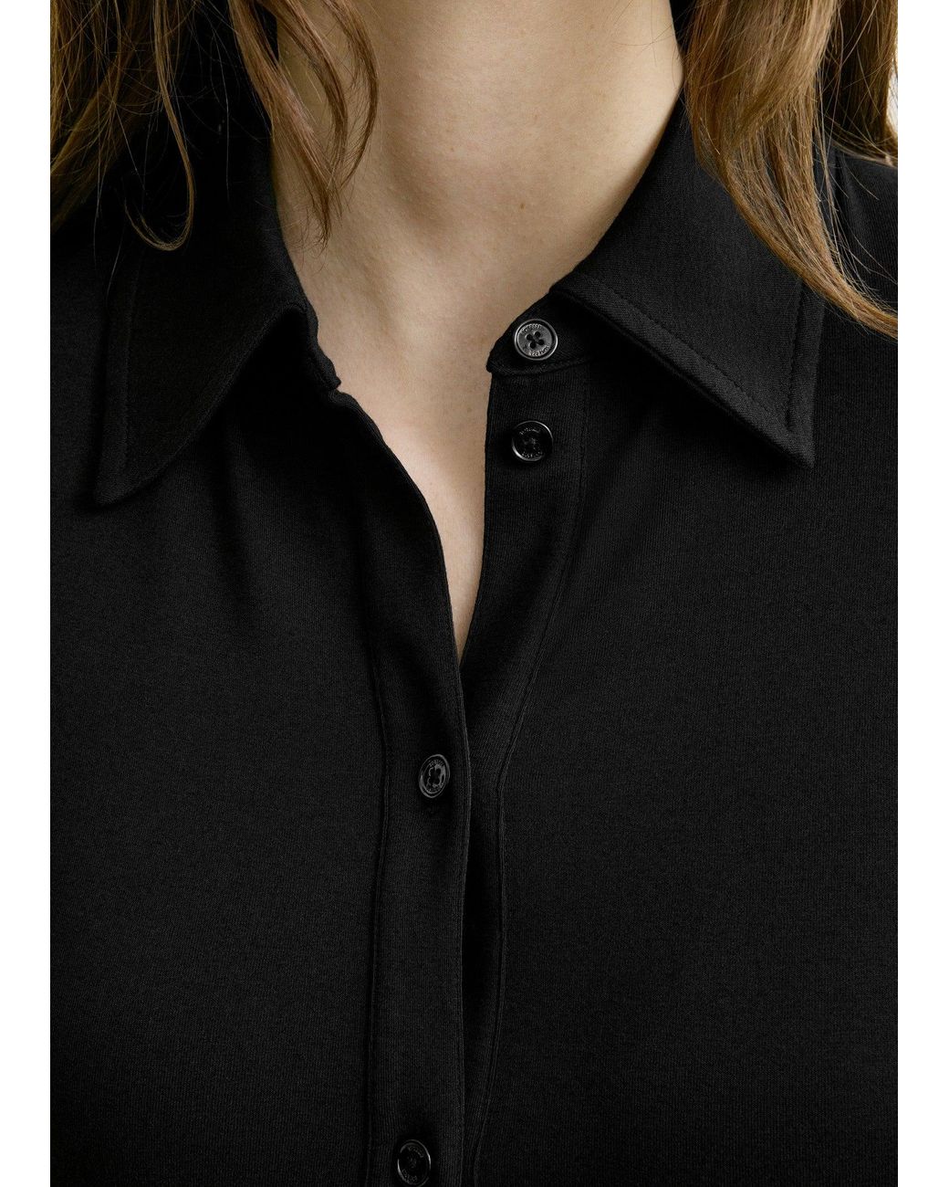 Totême Black Fitted Jersey Shirt