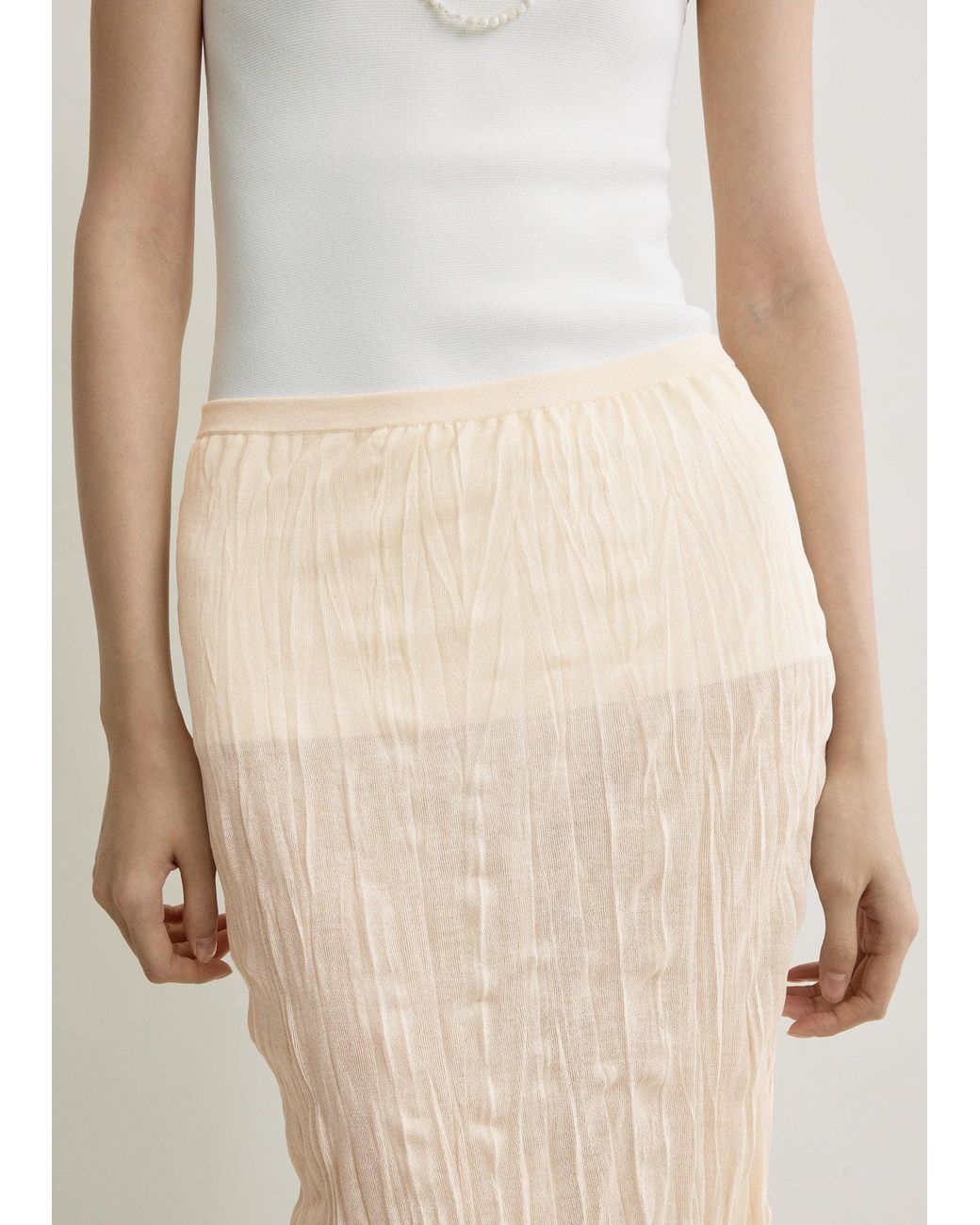 Totême Natural Crinkled Knit Skirt