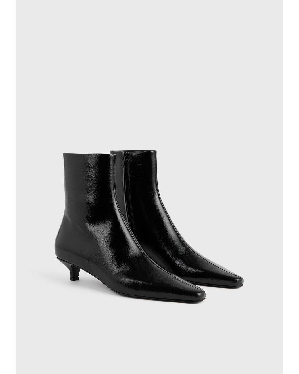 Totême  Black Slim Naplack Ankle Boots