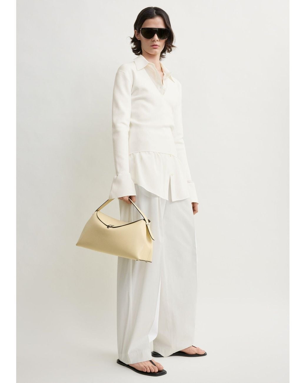 Totême Natural T-Lock Leather Top Handle
