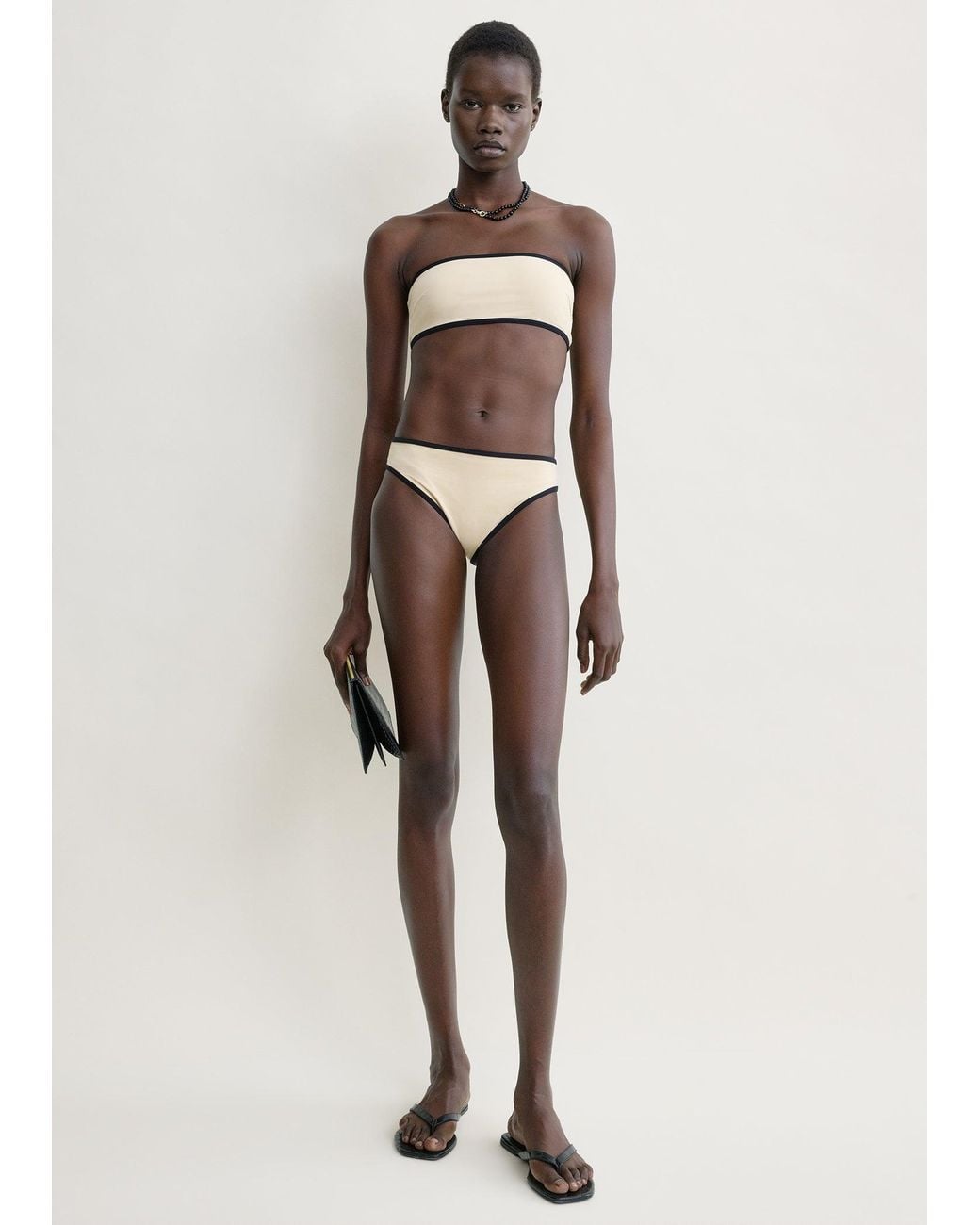 Totême White Stripe Edge Bikini Bottoms