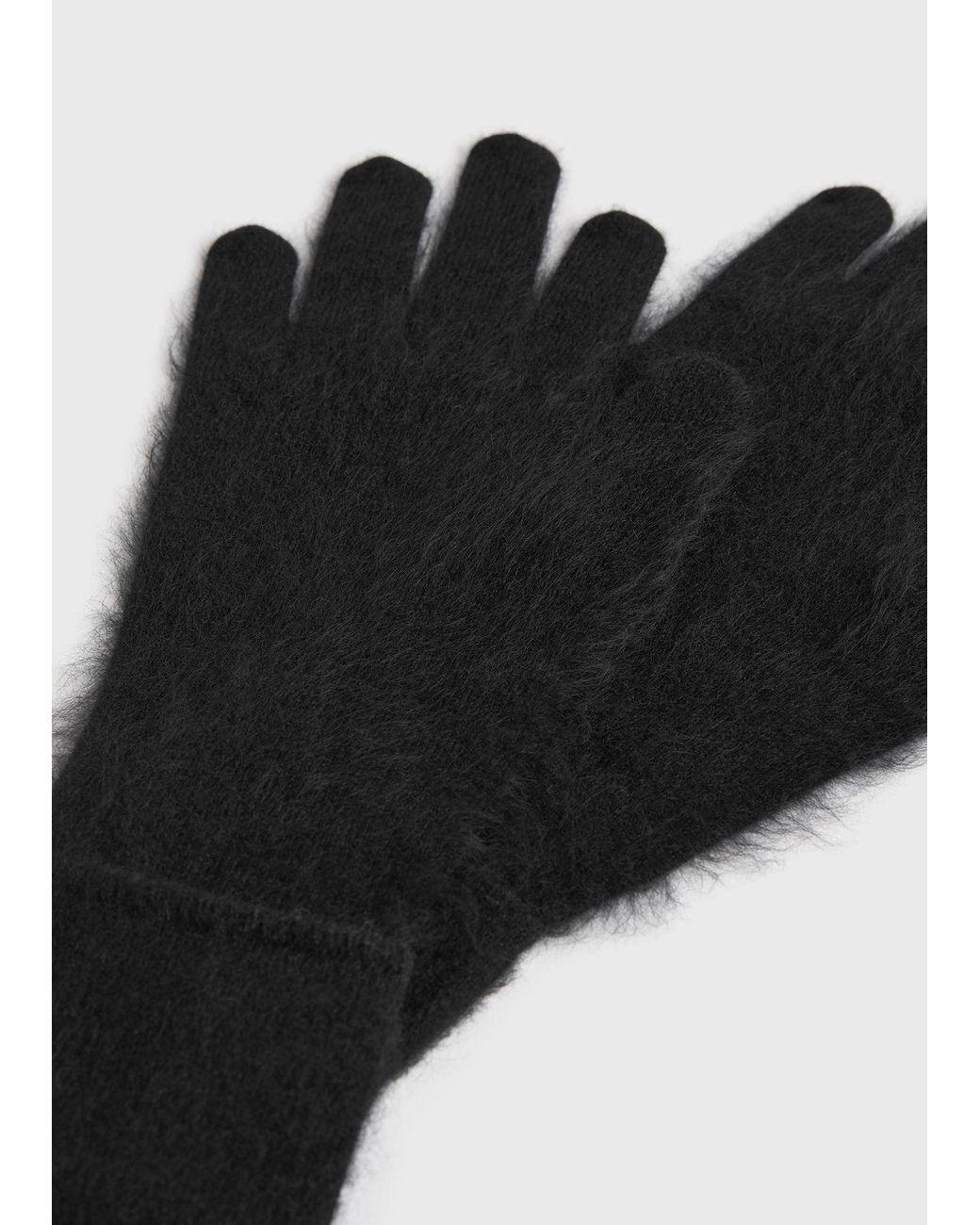 Totême Black Brushed Cashmere Gloves