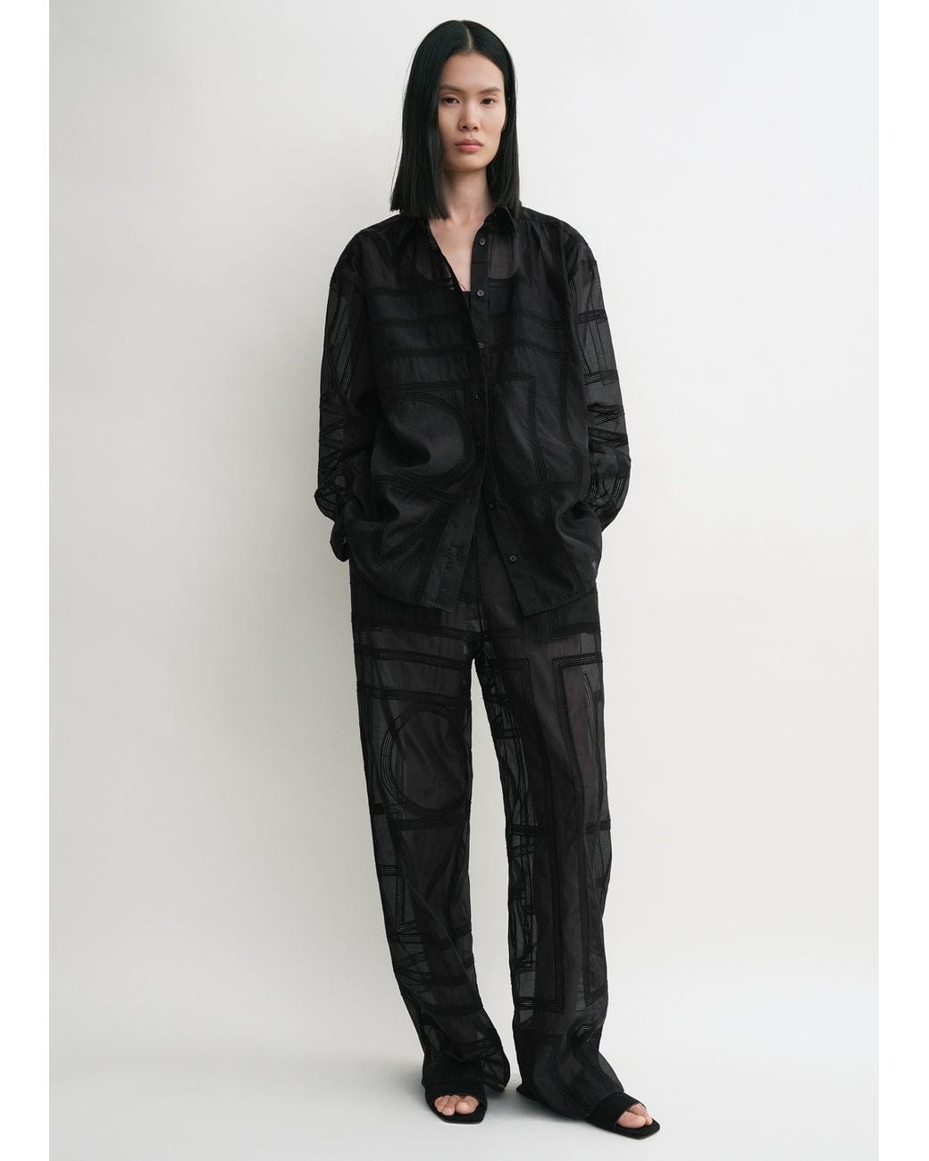 Totême Black Classic Crochet Shirt