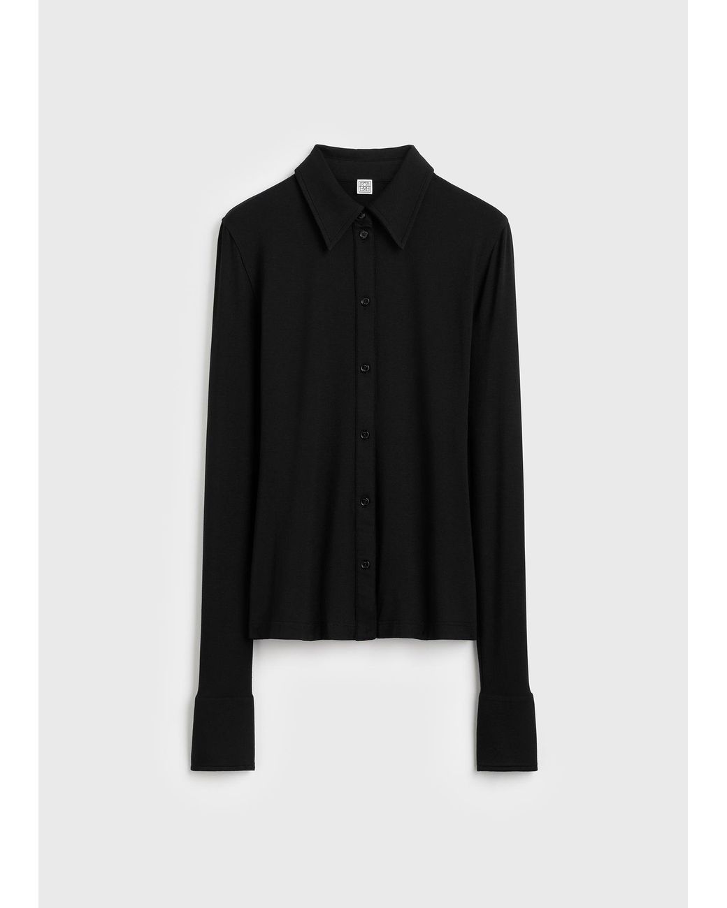 Totême Black Fitted Jersey Shirt