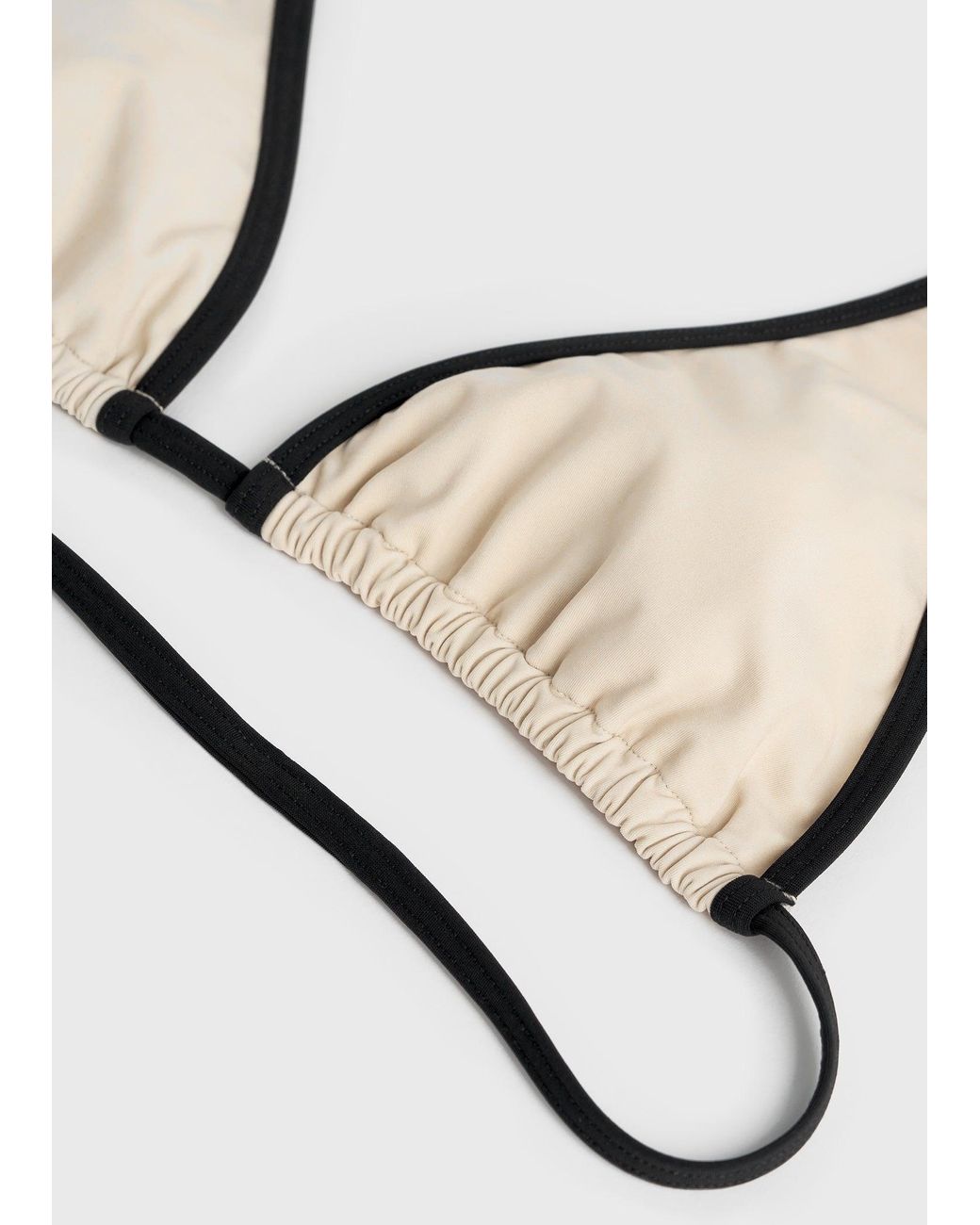 Totême White Stripe Tie Bikini Top