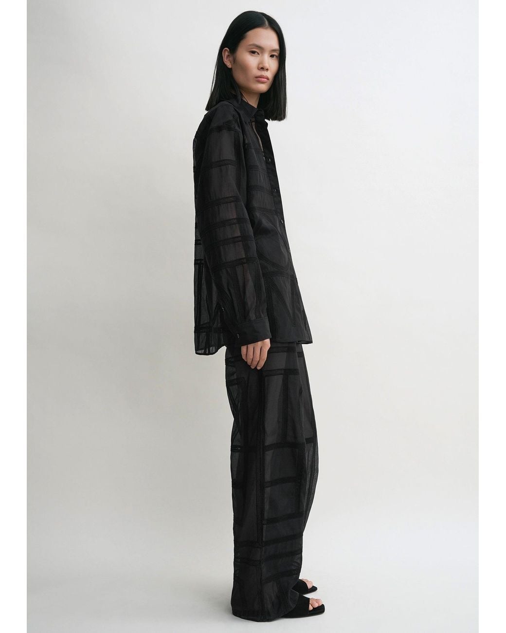 Totême Black Classic Crochet Shirt