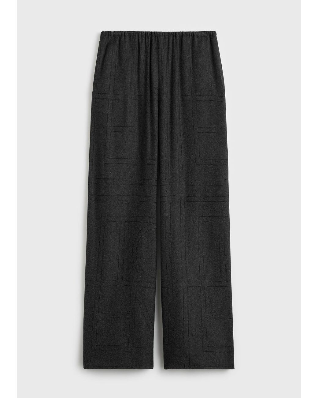 Totême  White Monogram Flannel Pj Bottoms Charcoal