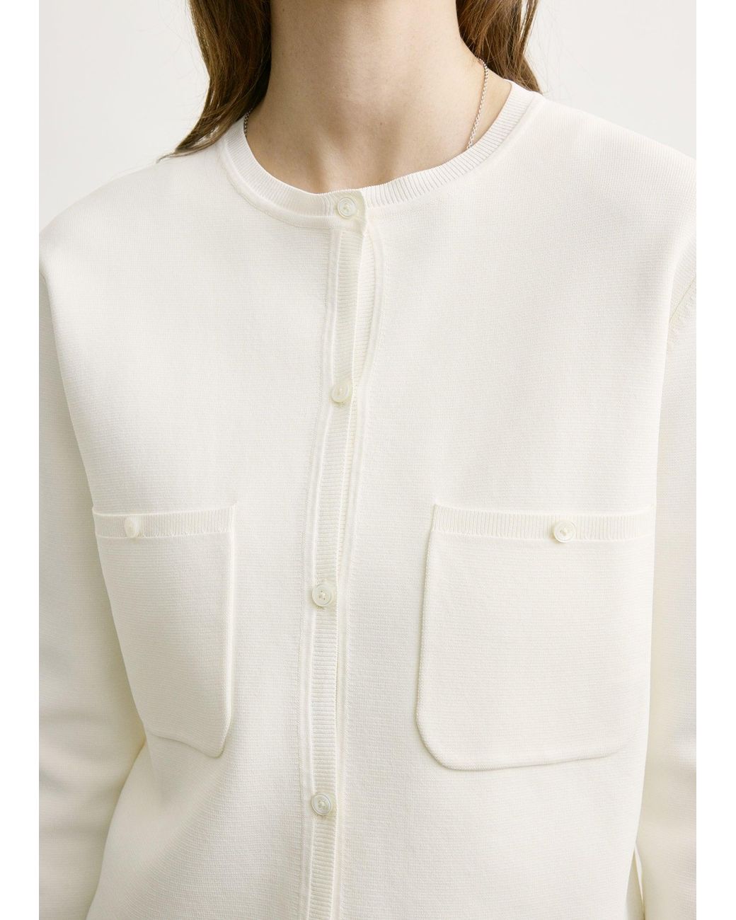 Totême White Classic Compact Knit Cardigan