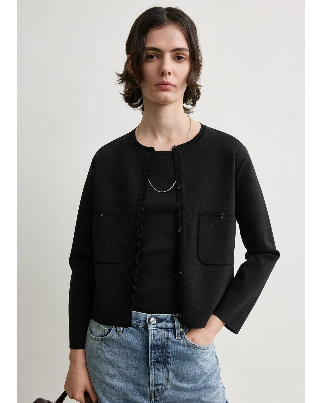 Totême Blue Classic Compact Knit Cardigan