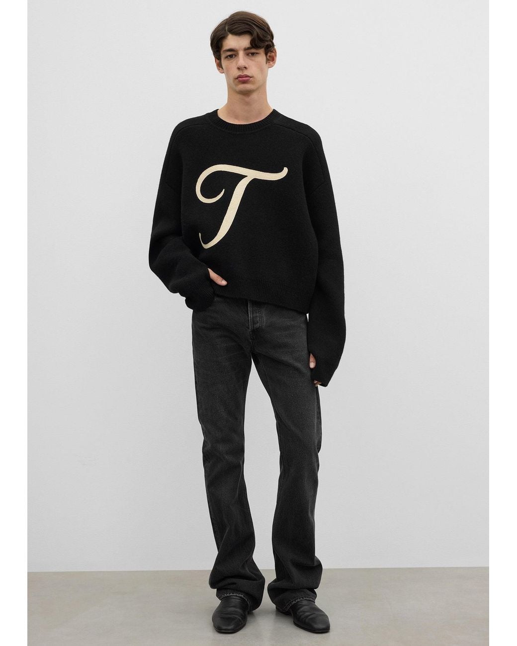 Totême Blue T Double-Faced Crew for men