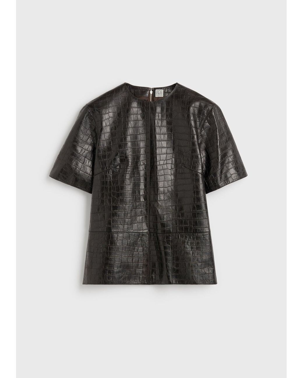 Totême Brown Croco-Embossed Tee
