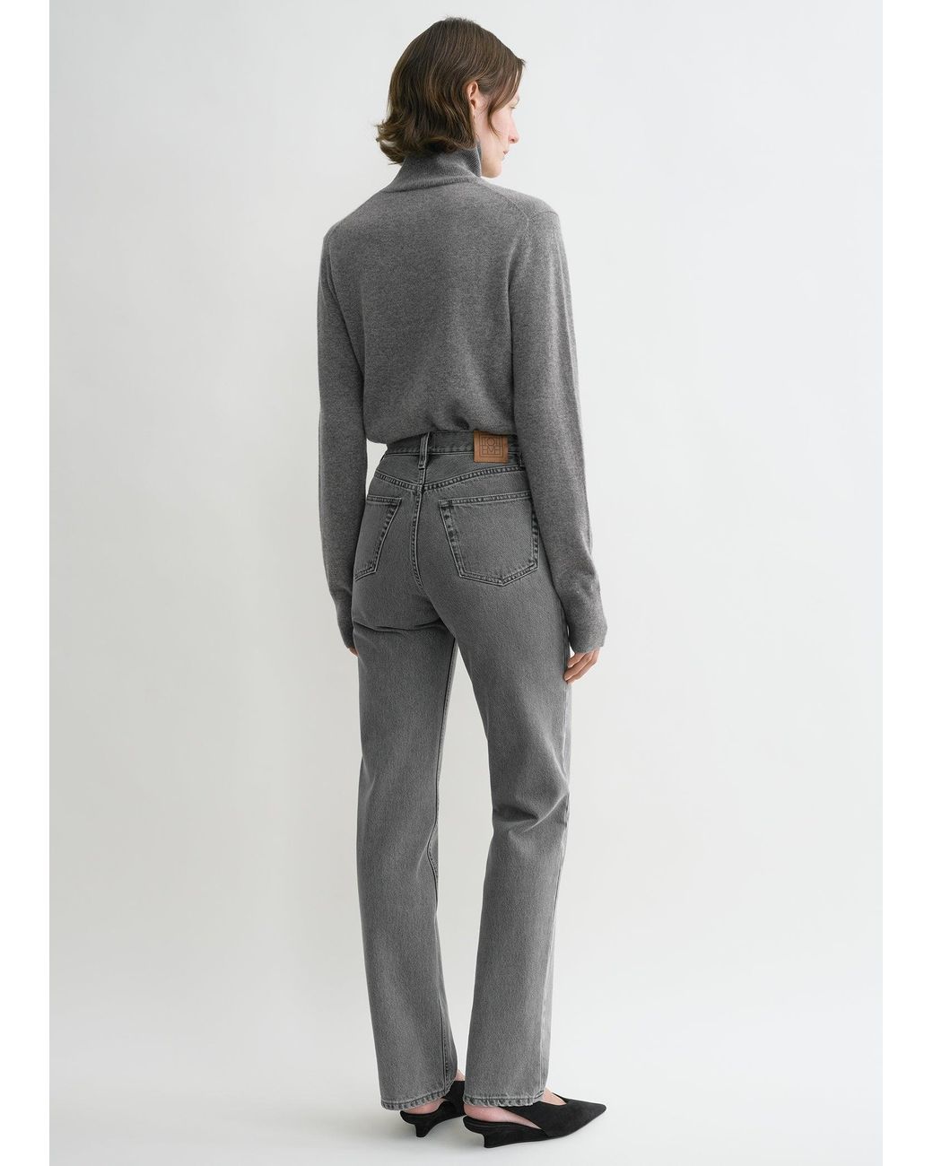 Totême Gray Classic Cut Denim Full Length Mid