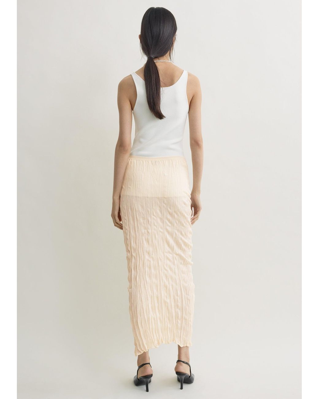 Totême Natural Crinkled Knit Skirt