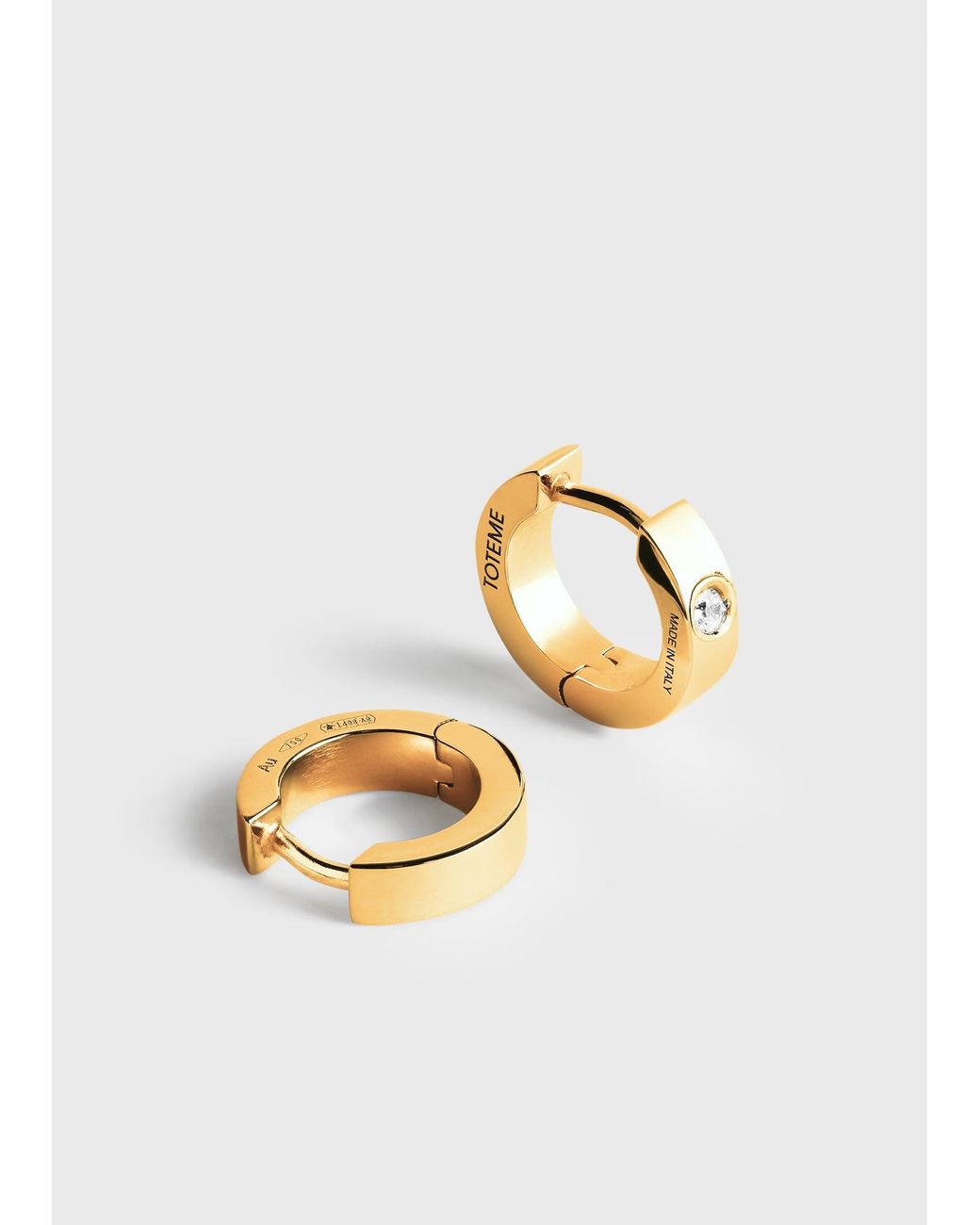 Totême White Bezel Diamond Hoops 18Kt
